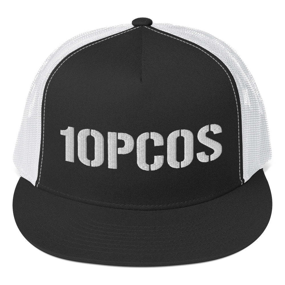 Trucker Cap - 10PCOS (white military font)